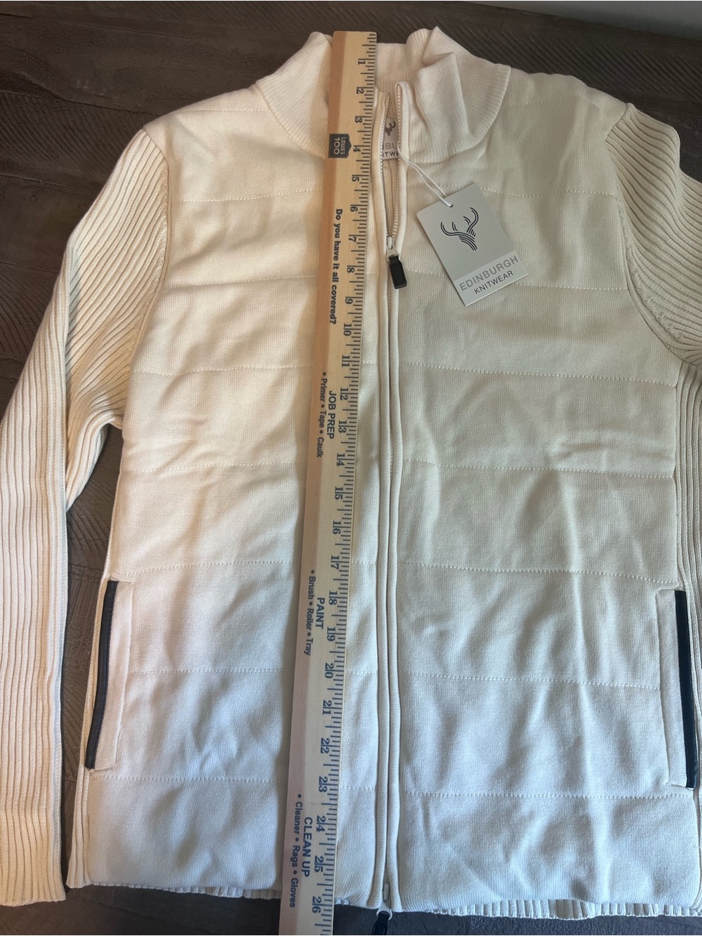 Edinburgh Knitwear Women's Cream Zip-Up Quilted Puffer Jacket Size Large NWT - Picture 3 of 8